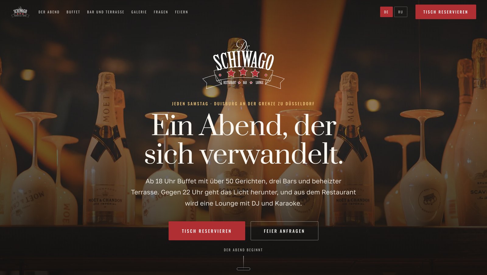 Website Dr. Schiwago in der Desktop-Ansicht